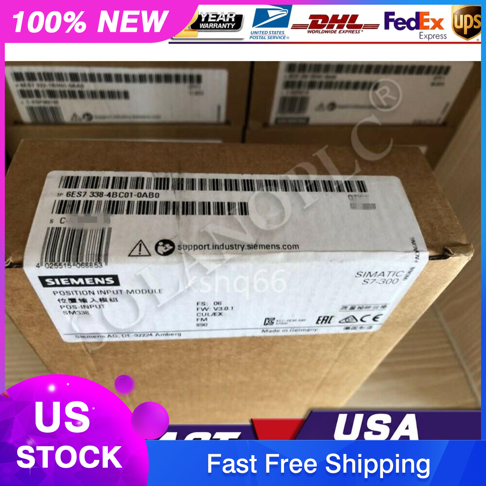 1P Siemens New 6ES7 338-4BC01-0AB0 6ES7338-4BC01-0AB0 fast delivery