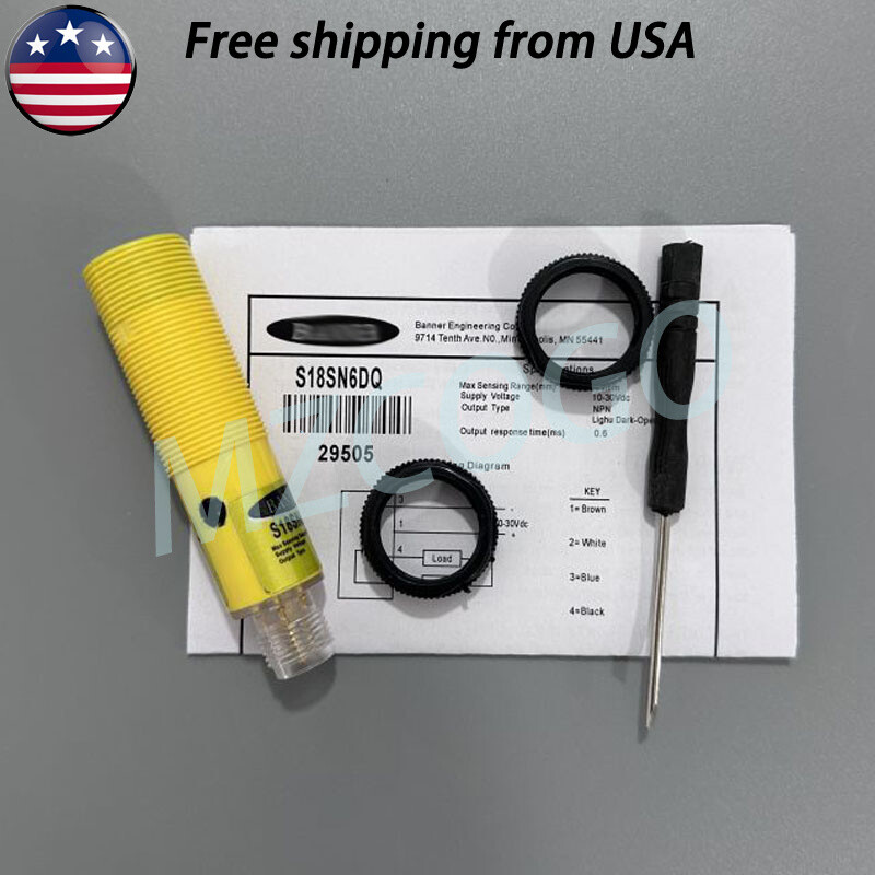 S18SN6DQ Photoelectric Switch Sensor 10-30VDC For Banner S18SN6DQ