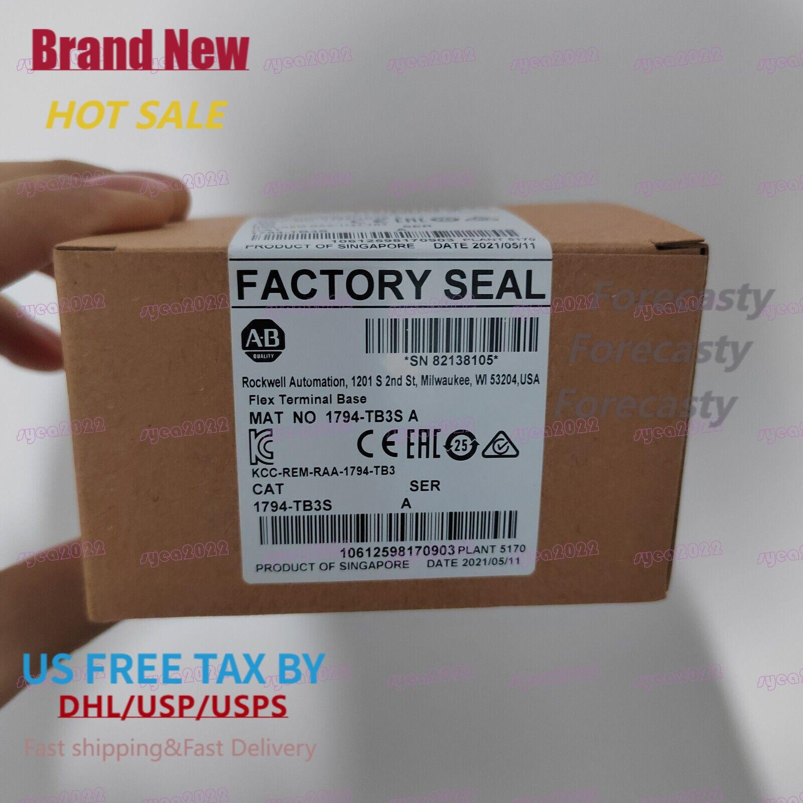 New AB 1794-TB3S SER A FLEX I/O Terminal Base Unit 1794TB3S US Free Tax