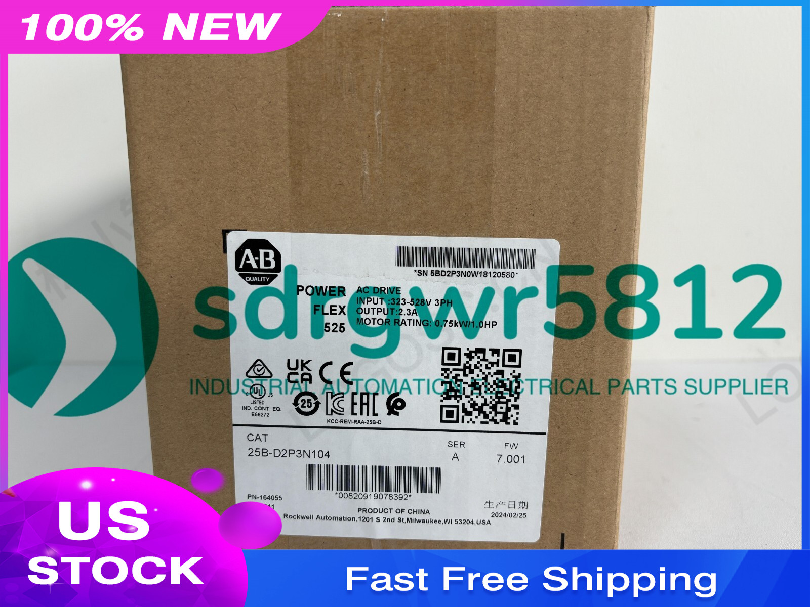 25BD2P3N104 1PCS New Factory Sealed Allen-Bradley 25B-D2P3N104 Fast delivery
