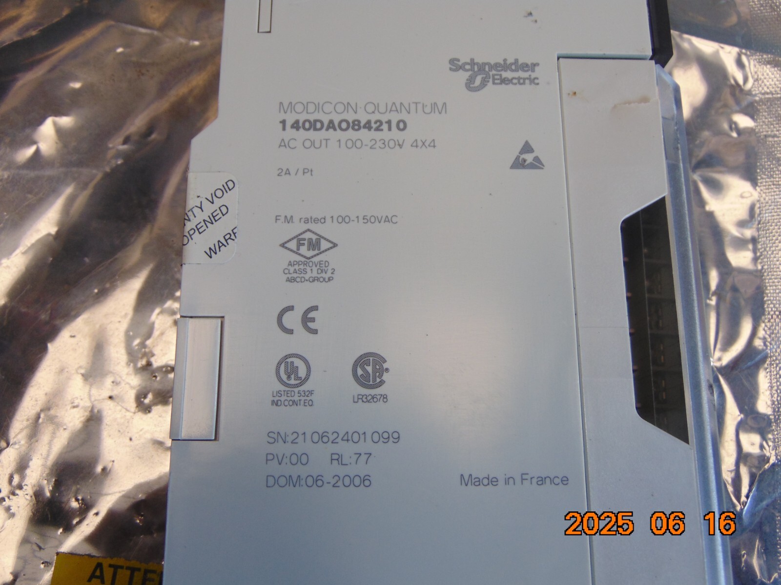 Schneider 140DAO84210 Modicon Quantum AC Out 100-230VAC 4X4