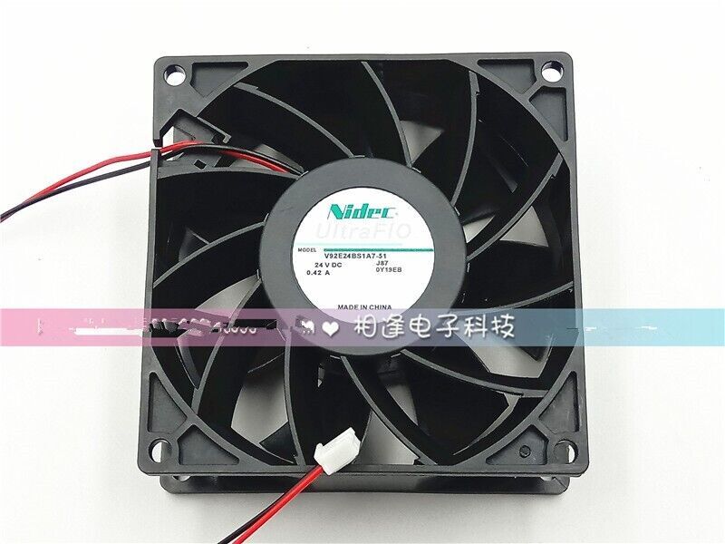 1pc Fan V92E24BS1A7-51 J87 DC24V 0.42A 2-wire fan 92*92*38mm