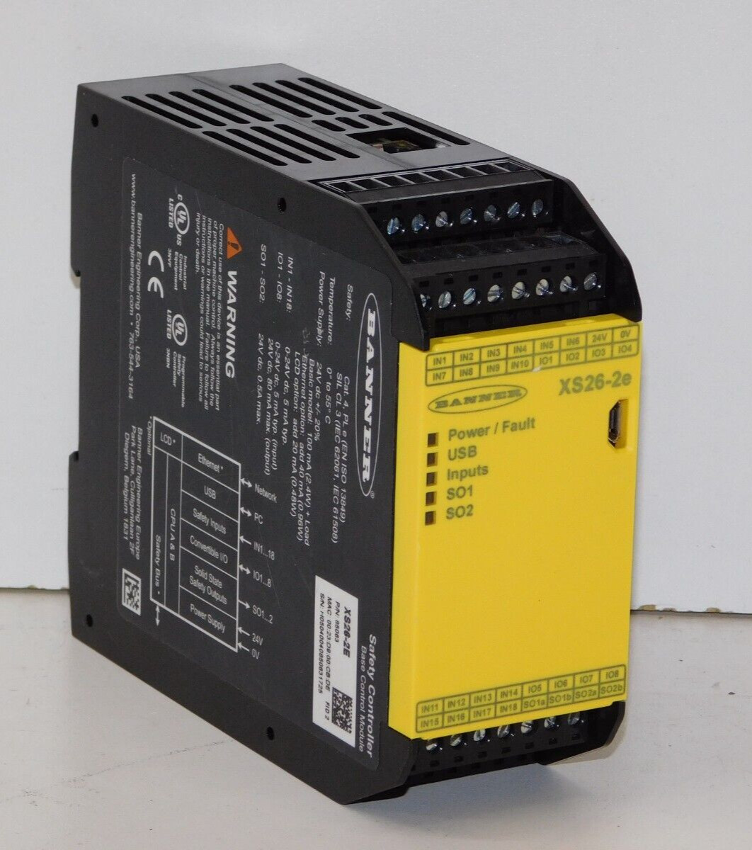 Banner XS26-2E 85063 Expandable Safety Controller 26 Input Base Control Module