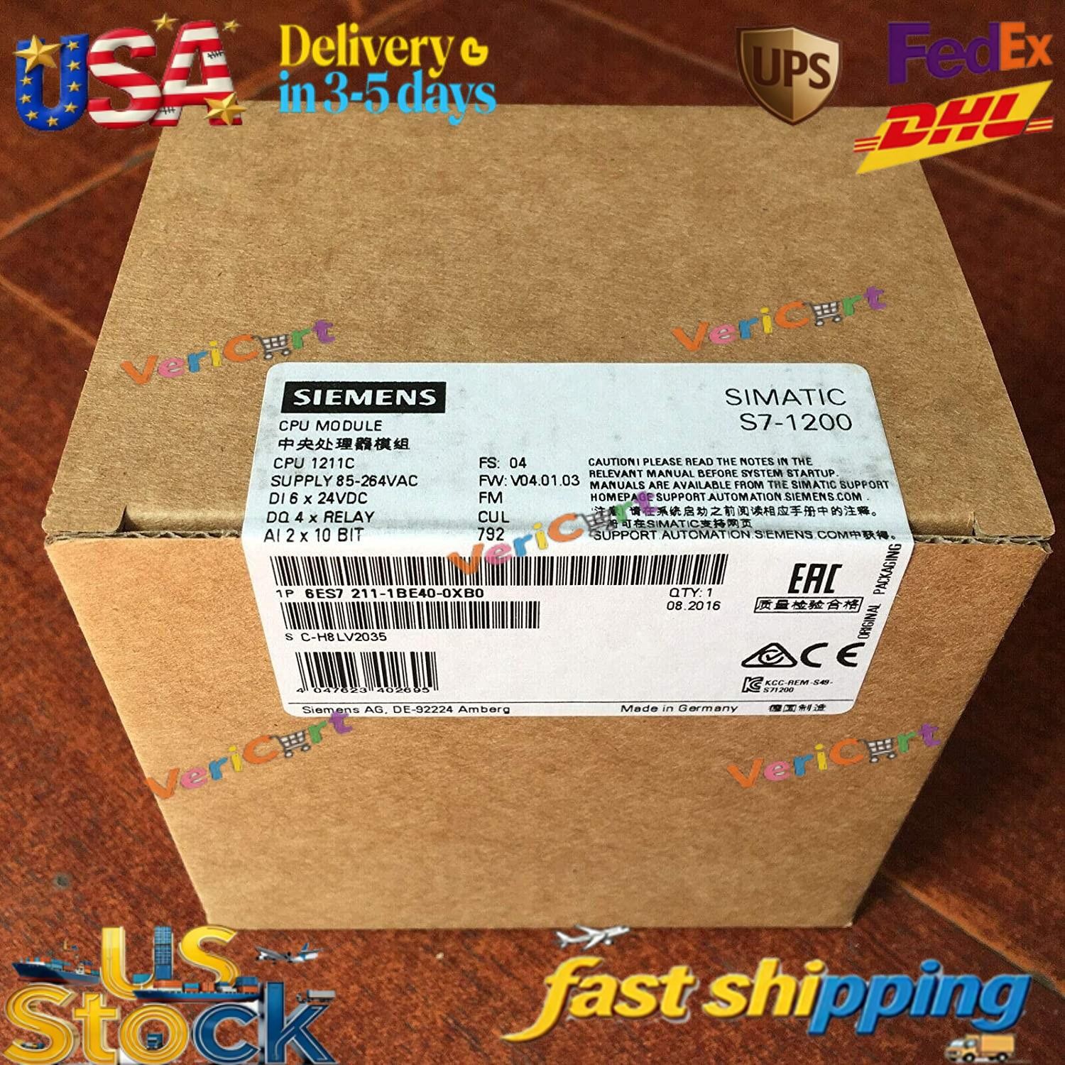 New Siemens SIMATIC S7-1200 CPU 1211C 6ES7211-1BE40-0XB0 6ES72111BE400XB0