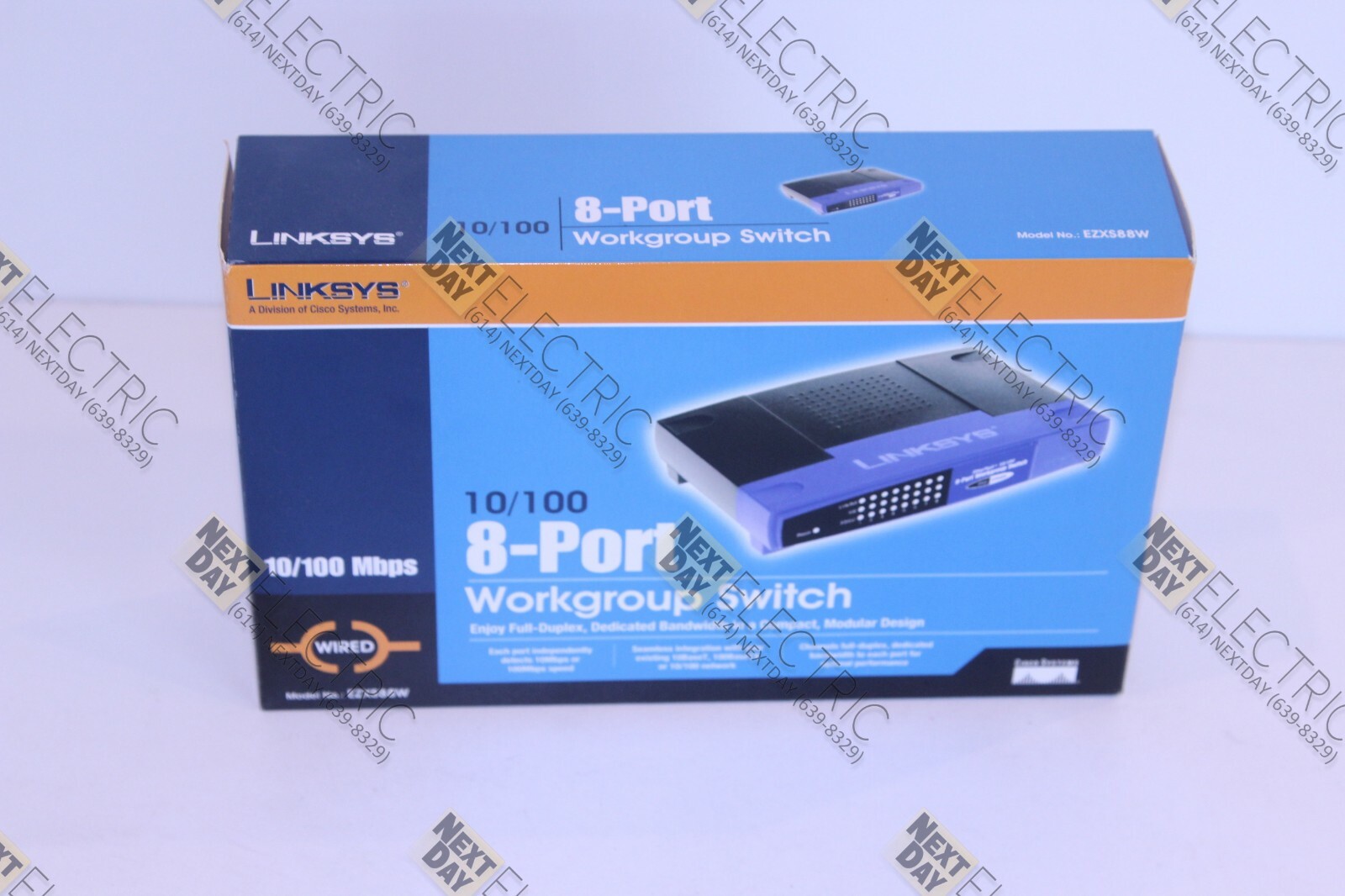 Linksys, EZX588W, 10/100 8 Port Work Group Switch Hub Wired Network Full Duplex