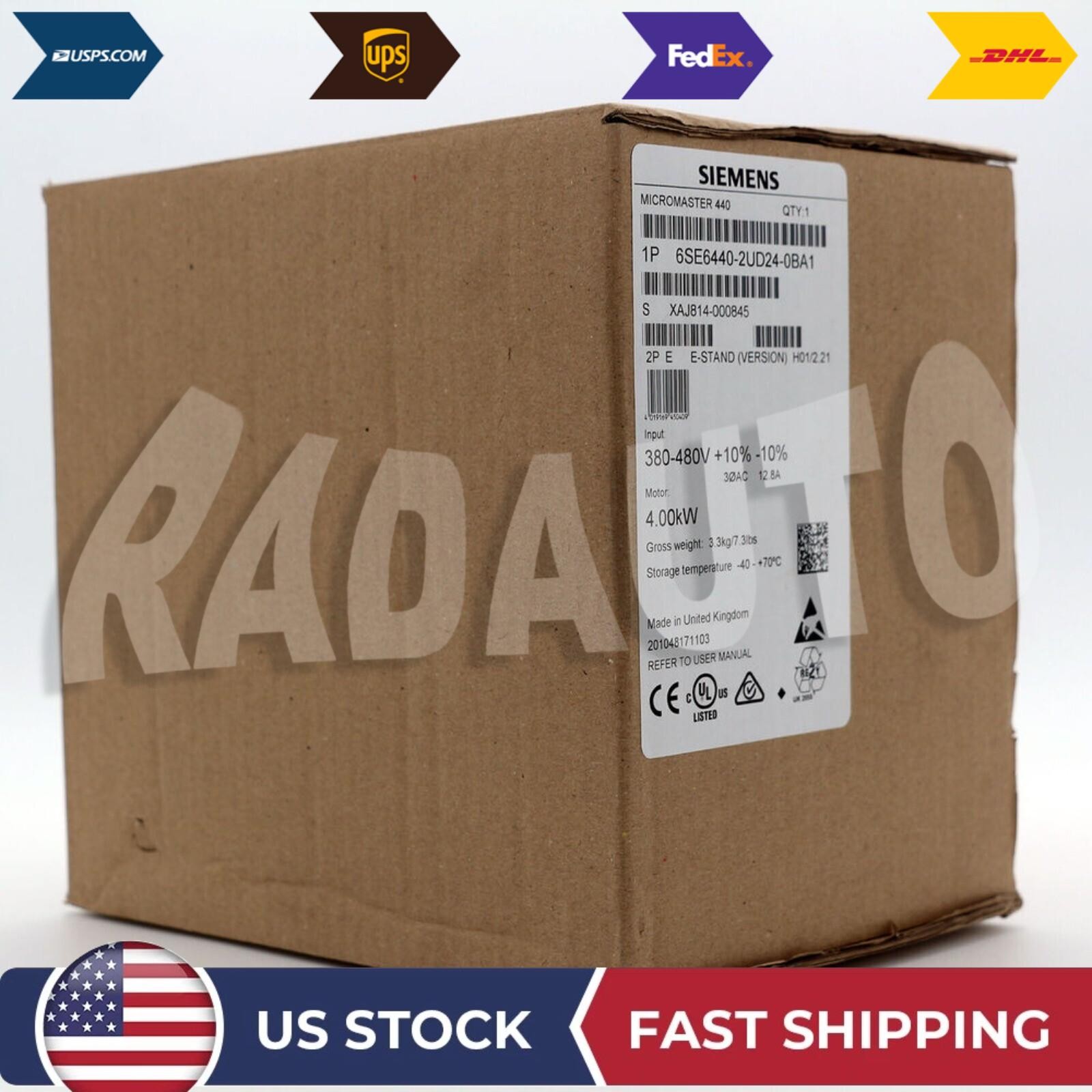New Siemens 6SE6440-2UD24-0BA1 MICROMASTER440 without filter 6SE6 440-2UD24-0BA1