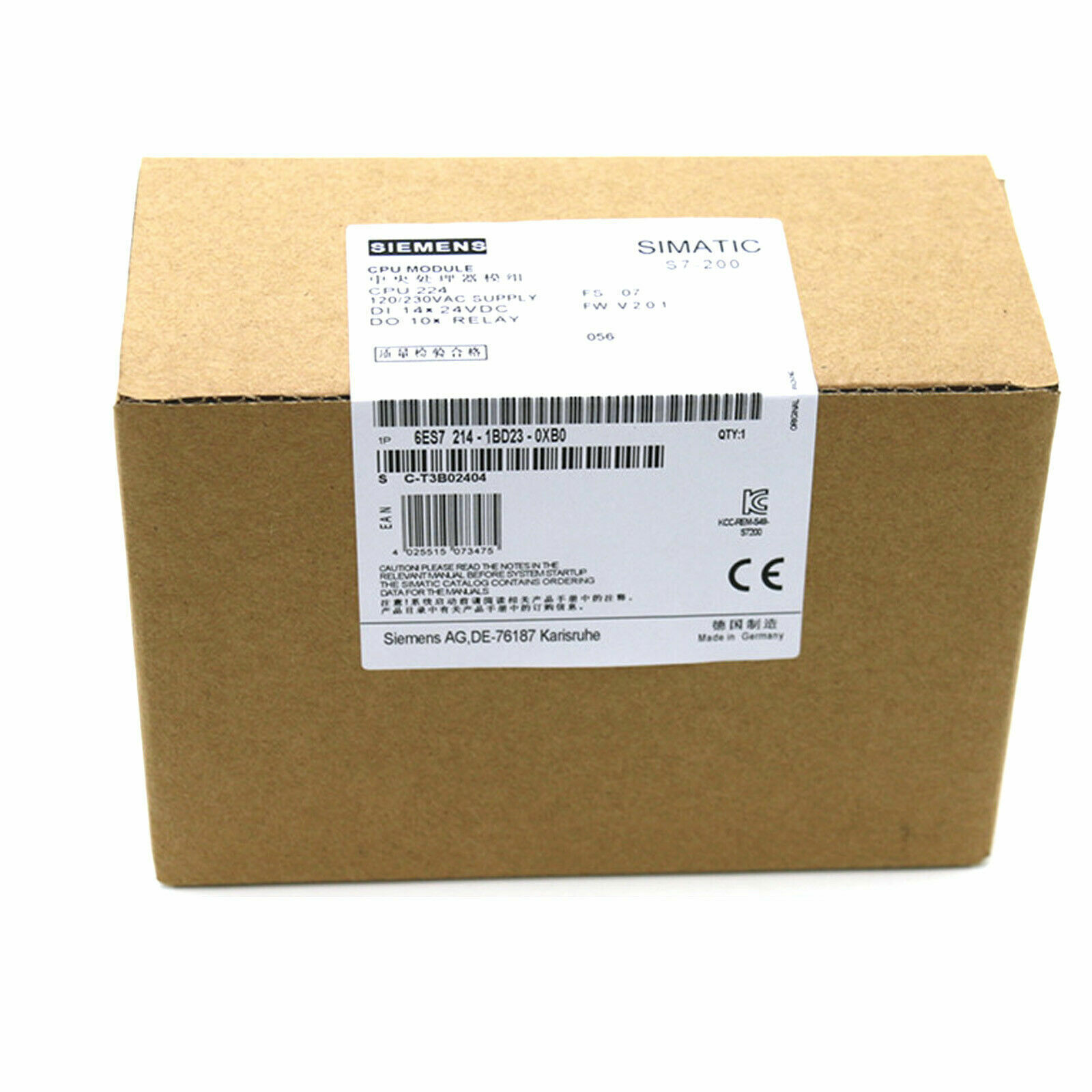 One New SIEMENS 6ES7 214-1BD23-0XB0 6ES72141BD230XB0 CPU Module Fast Shipping