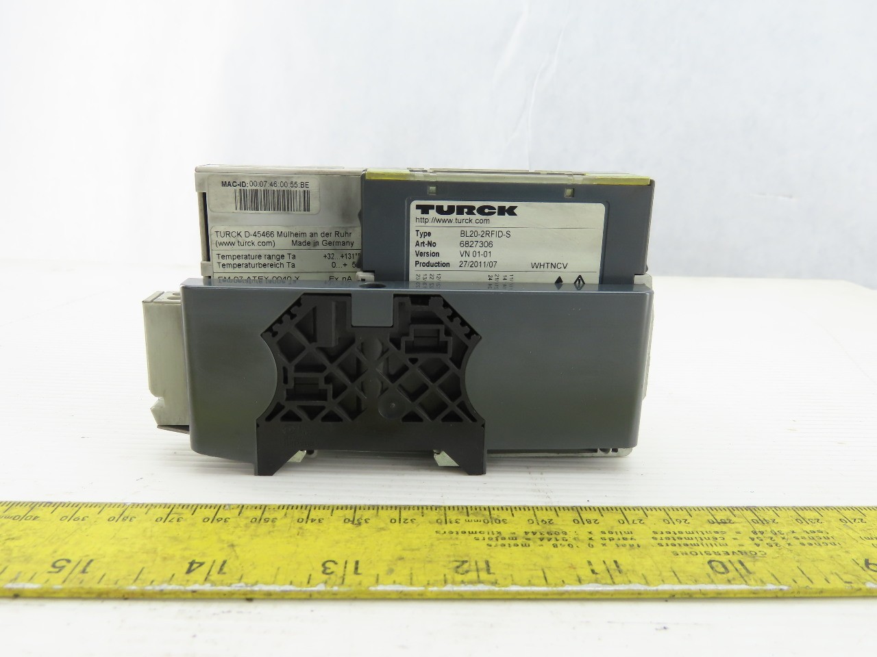 Turck BL20-GW-EN-IP Gateway Ethernet Module W/BL20-2FRID-S DIN Rail Mount