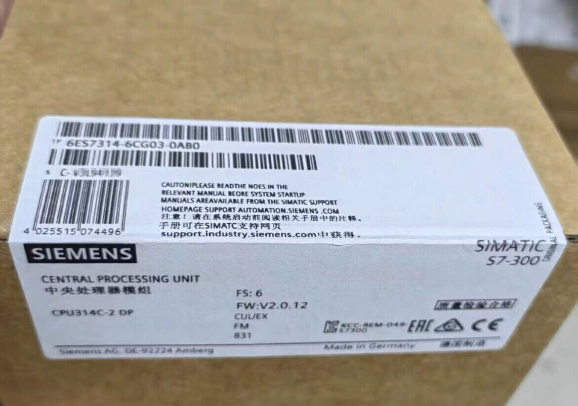 6ES7 314-6CG03-0AB0 SIEMENS SIMATIC S7-300 CPU 314C-2DP 6ES7314-6CG03-0AB0