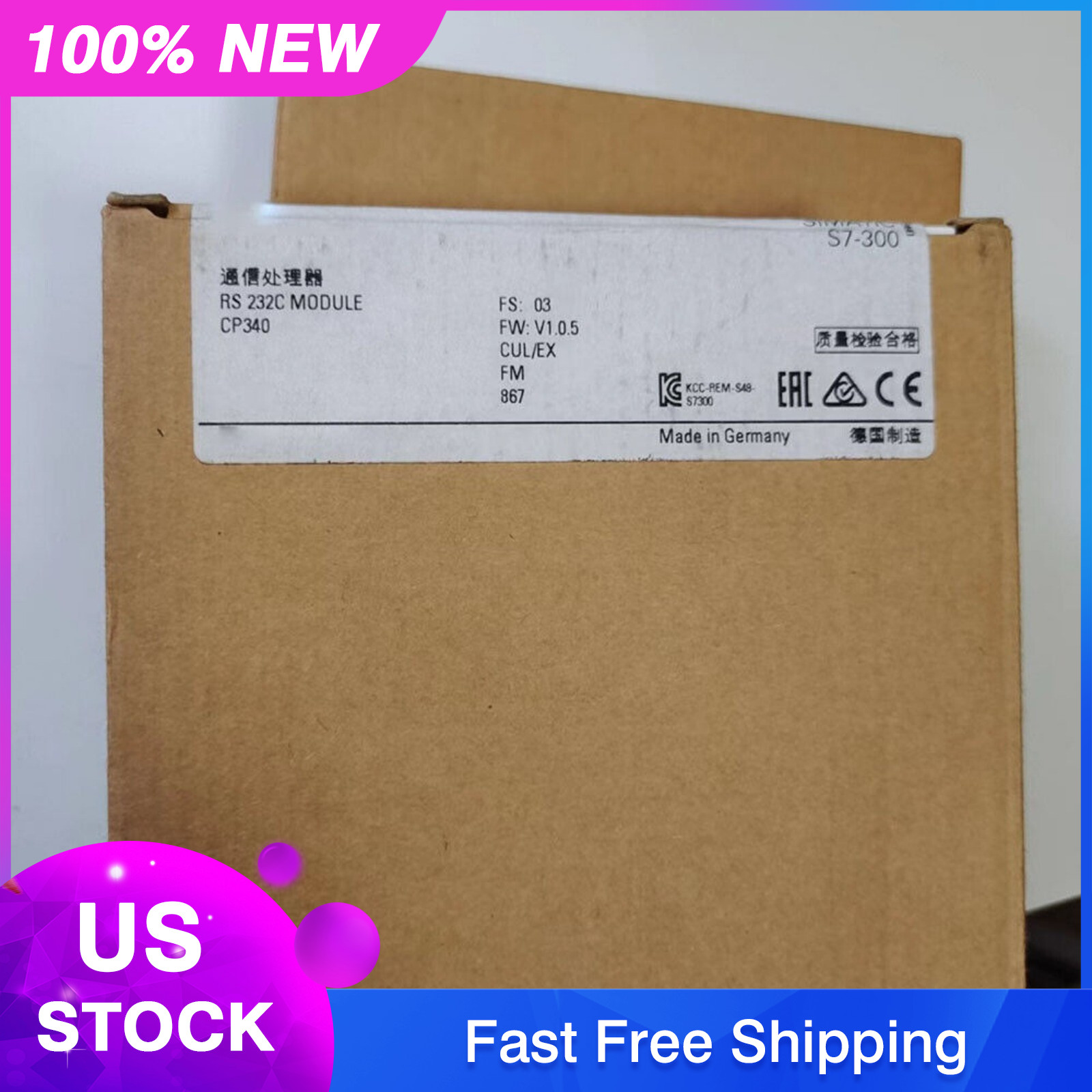 New Siemens SIMATIC S7-300,CP 340 6ES7340-1AH02-0AE0 6ES73401AH020AE0