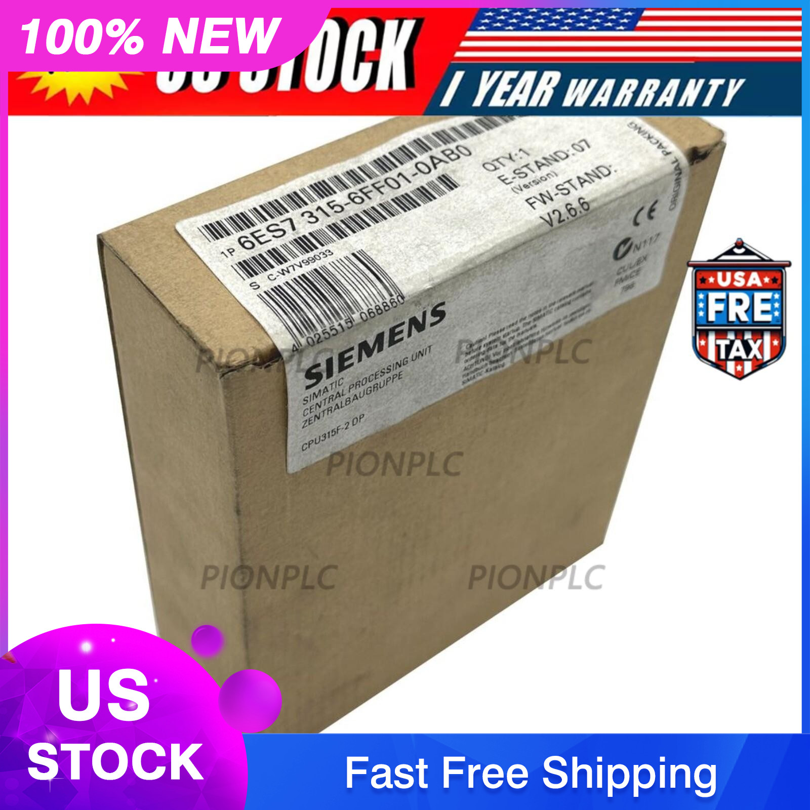 Siemens Simatic S7 CPU -6ES7315-6FF01-0AB0 / 6ES7 315-6FF01-0AB0 -NEW