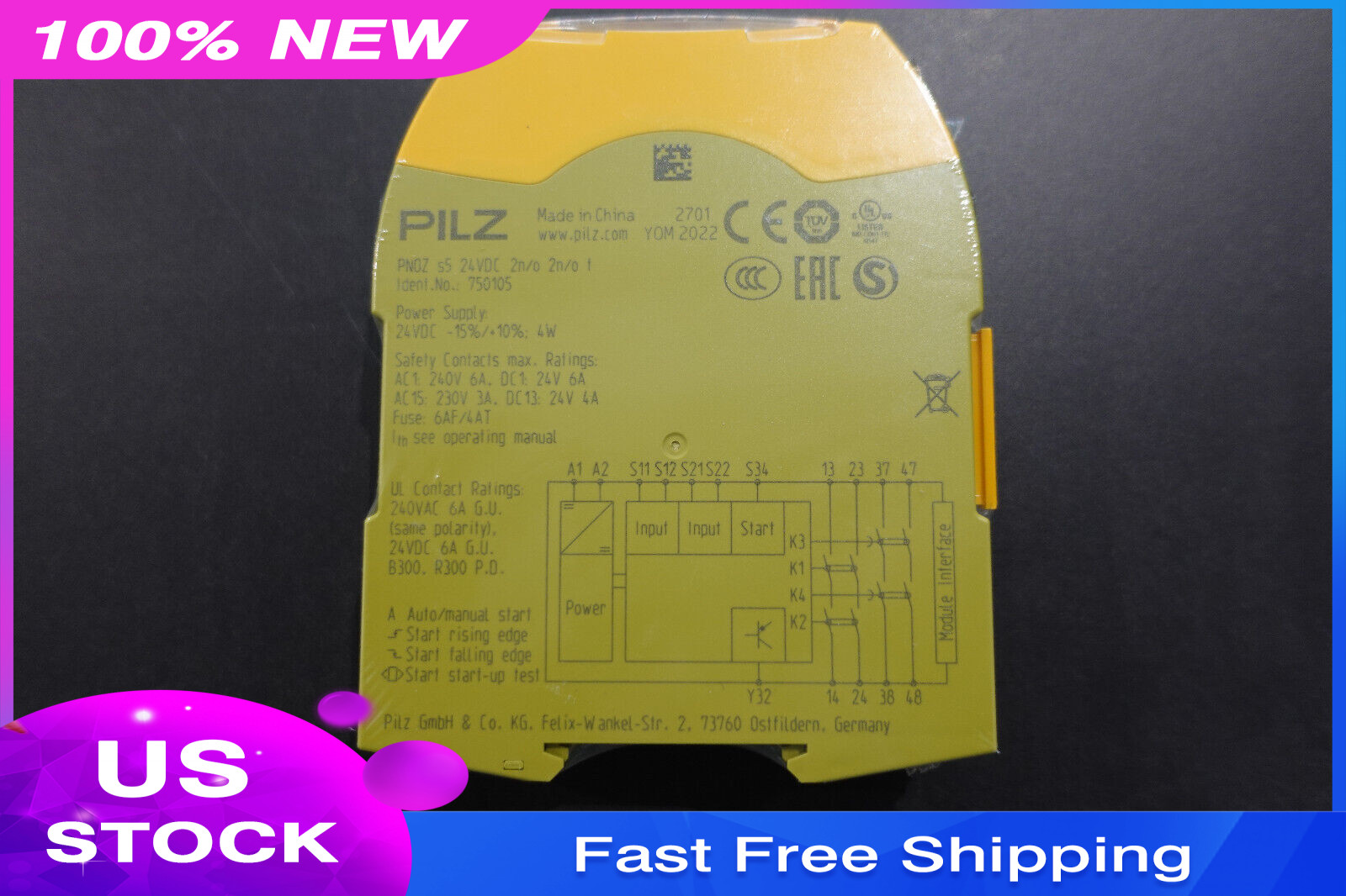 750105 NEW PILZ PNOZ s5 24VDC 772142 Safety Relay