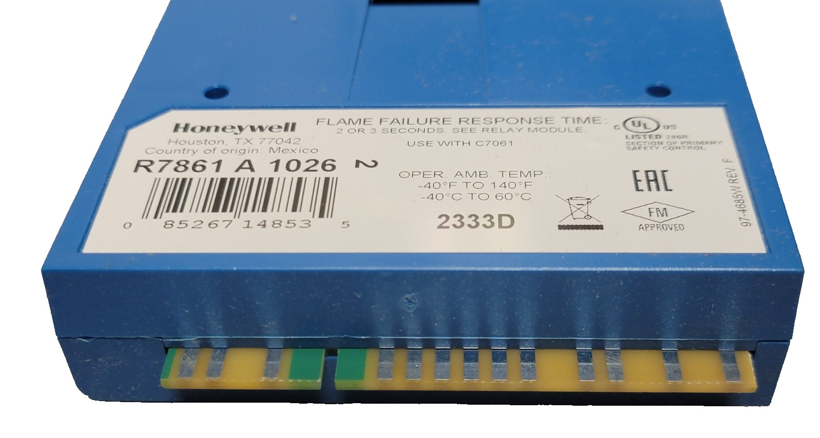 Honeywell R7861 A 1026 Dynamic Self-Check Ultraviolet Amplifier