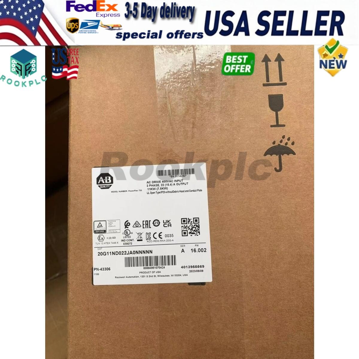 Allen-Bradley 20G11ND022JA0NNNNN PowerFlex 755 AC Packaged Drive