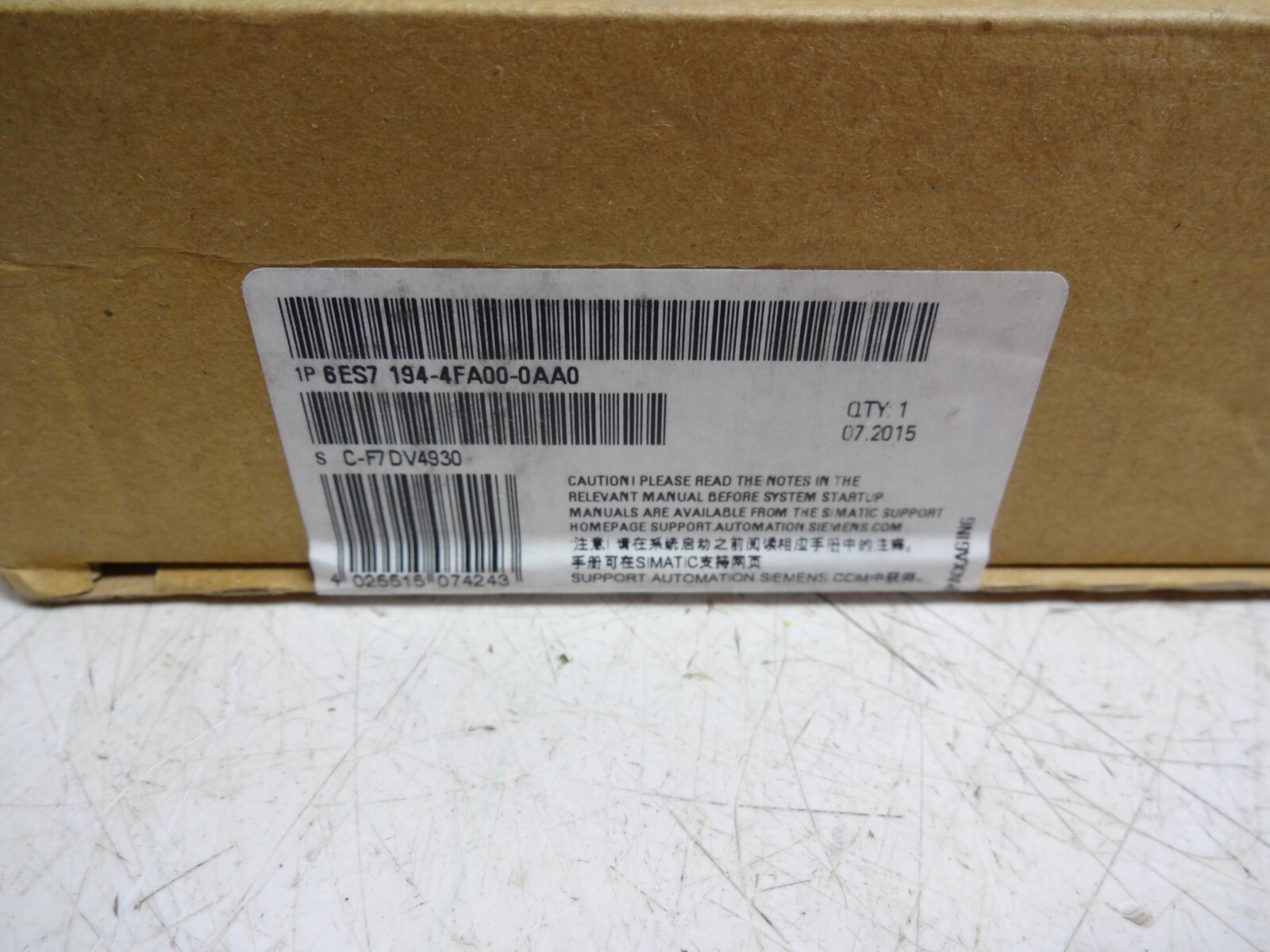 New Siemens SIMATIC 6ES71944FA000AA0 ET 200PRO 6ES7 194-4FA00-0AA0 Sealed