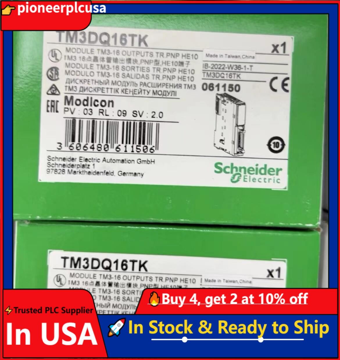1PCS NEW TM3DQ16TK Discrete output module, Modicon TM3, 16 outputs tra