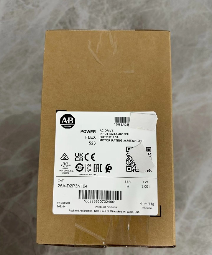 NEW Allen-Bradley 25A-D2P3N104 PowerFlex 523 AC Drive 0.75kW 1Hp