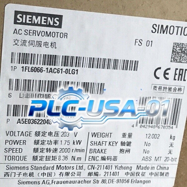 1PCS New Siemens 1FL6066-1AC61-0LG1 Servo Motor 1FL6066-1AC61-0LG1 Fast ship