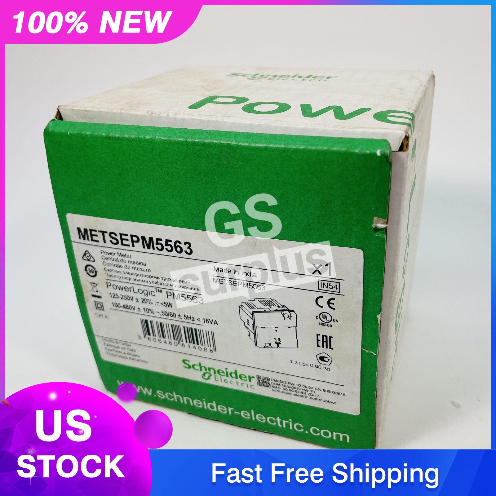 New Surplus SCHNEIDER METSEPM5563 Power Meter PowerLogic