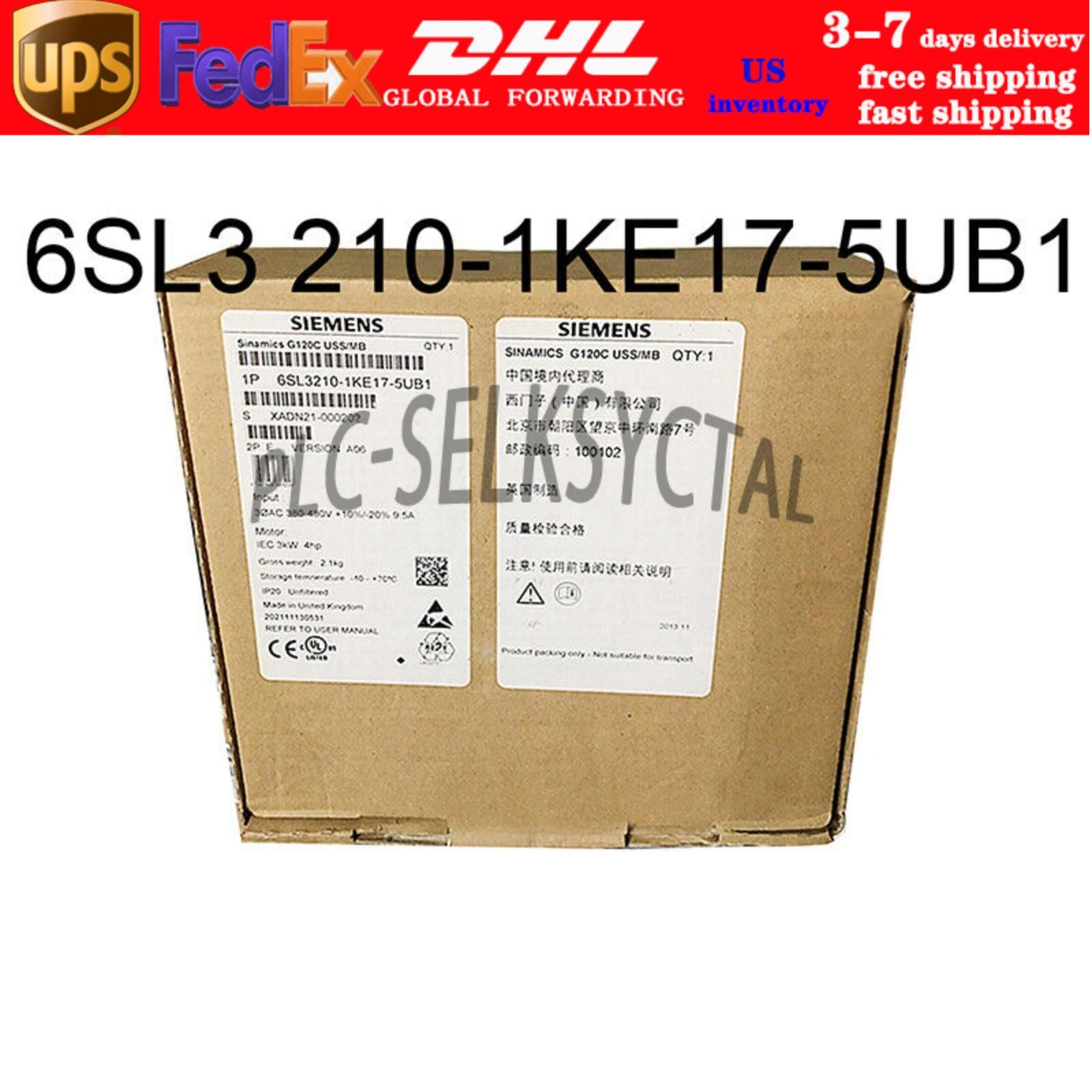 New Siemens 6SL3210-1KE17-5UB1 G120C RATED POWER 3,0KW 6SL3 210-1KE17-5UB1