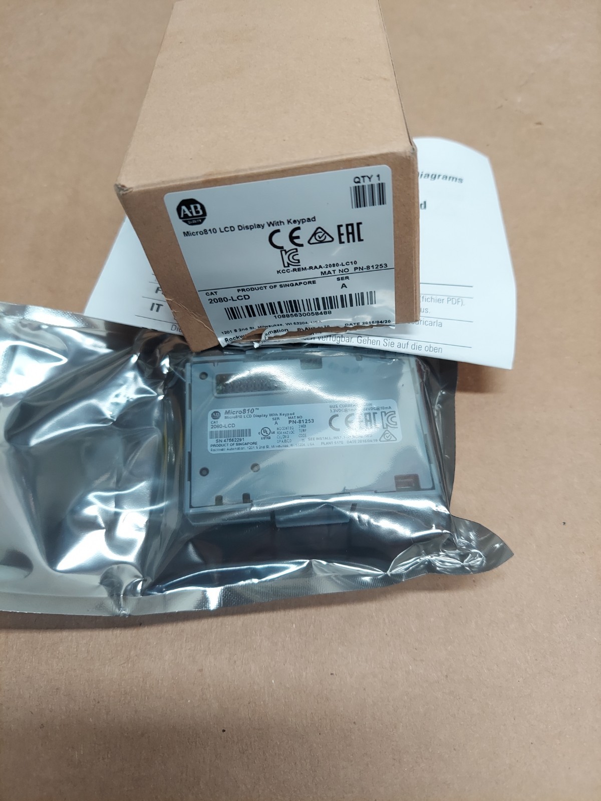 Allen Bradley 2080-LCD /A Micro 810 1.5″ Local LCD Display Module with Keypad