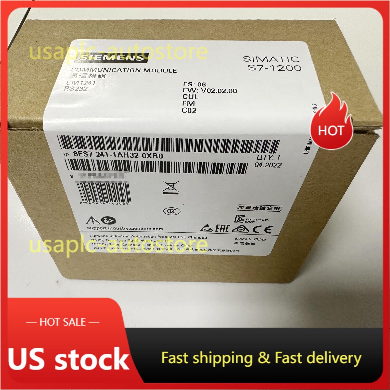 New Siemens 6ES7241-1AH32-0XB0 6ES72411AH320XB0 SIMATIC S7-1200 CM 1241