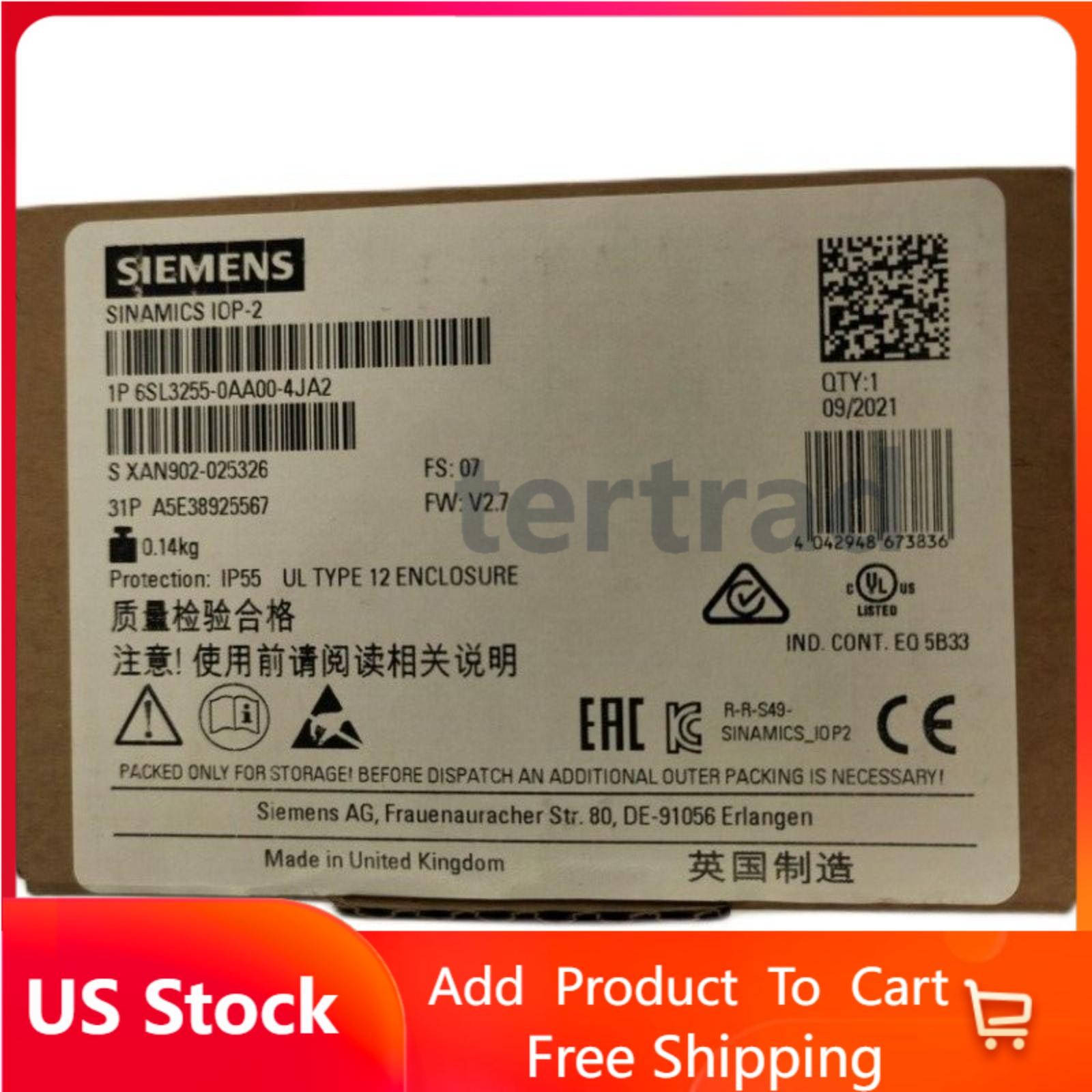 New Siemens 6SL3255-0AA00-4JA2 6SL32550AA004JA2 G Intelligent Operator Panel