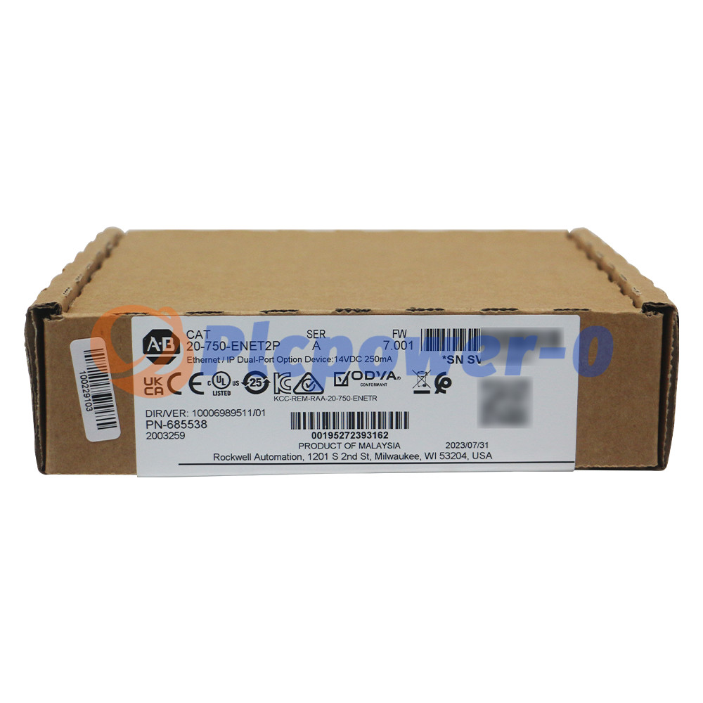 New Allen-Bradley 20-750-ENET2P Ethernet/IP Dual-port Option Device 20750ENET2P