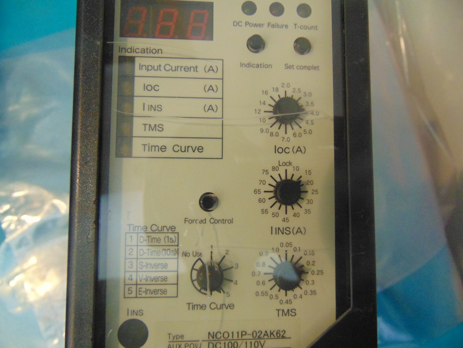 Toshiba TOSMAP GE Turbine Generator Control- NCO11P-02AK62 5P2T0798P101 OC Relay