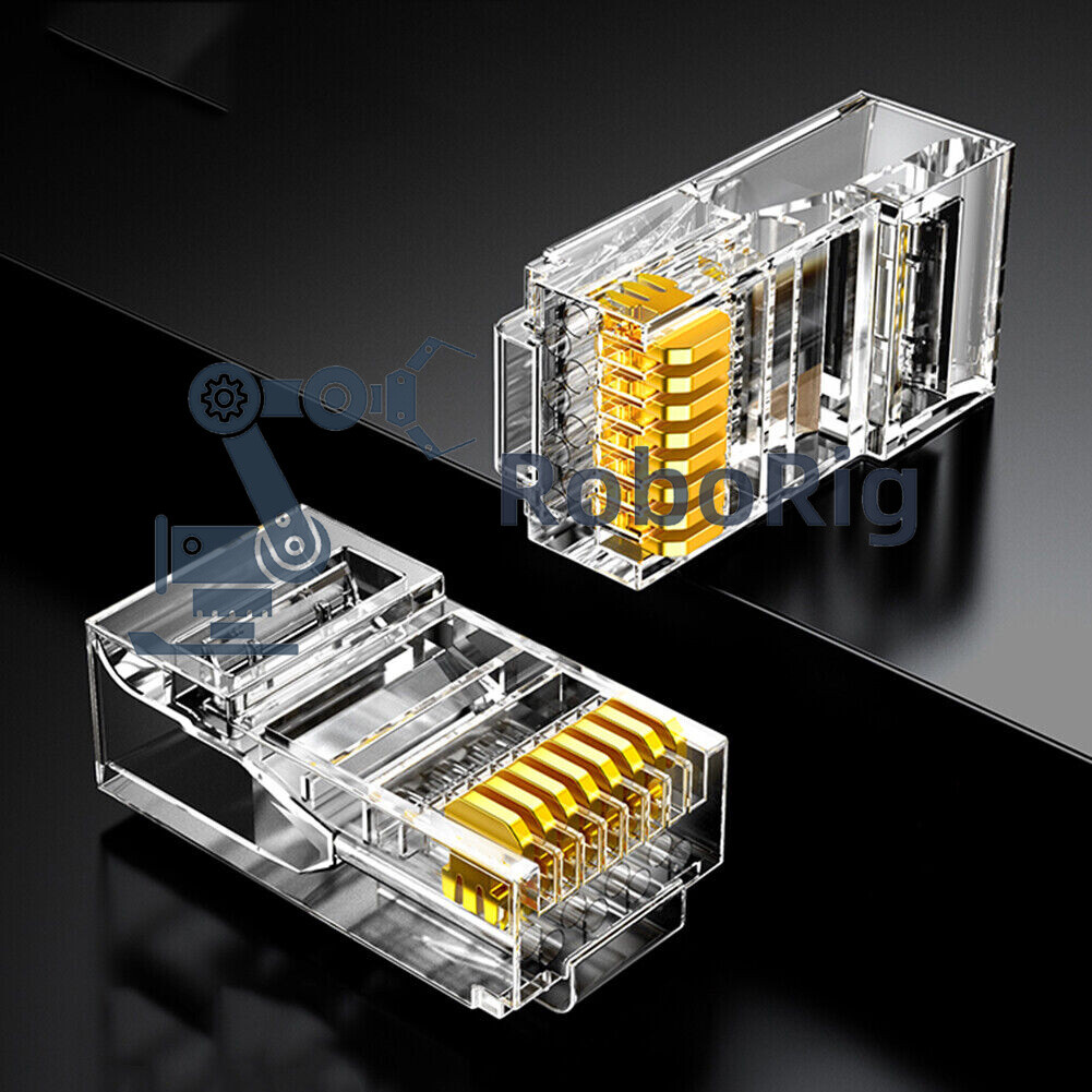 10PCS Internet Gold Plated Cable Modular Plug Adapter RJ45 8P8C CAT5E