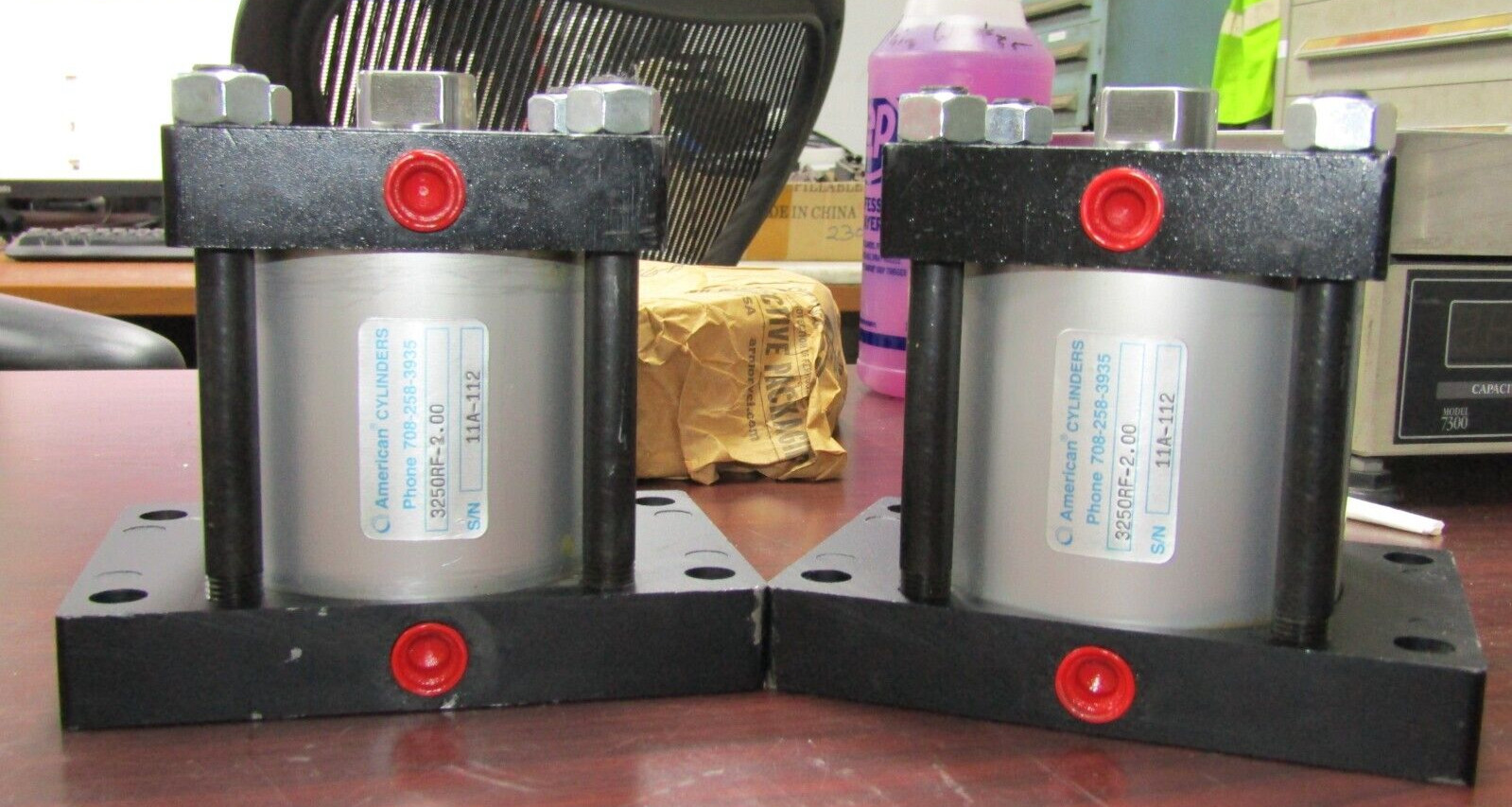 🤩 (2) AMERICAN CYLINDERS AIR CYLINDER 3250RF-2.00 (LOT OF 2)