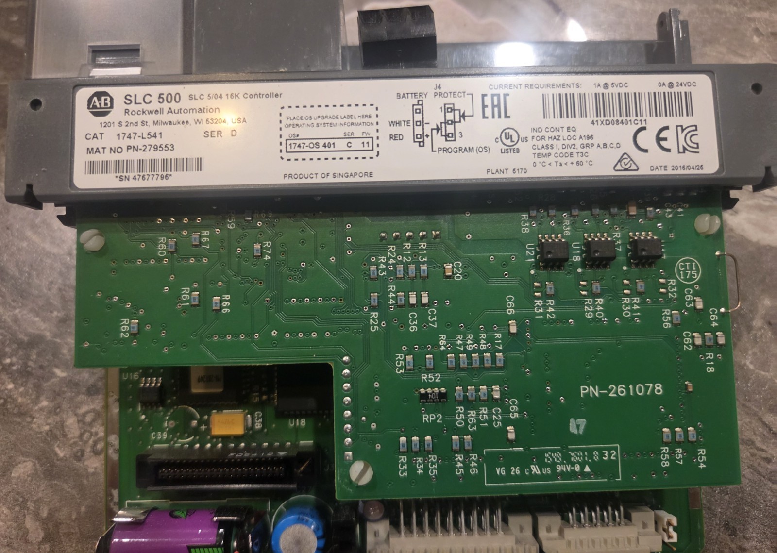 Allen Bradley SLC500 PLC System 1747-L541 with IA16 1746-A7