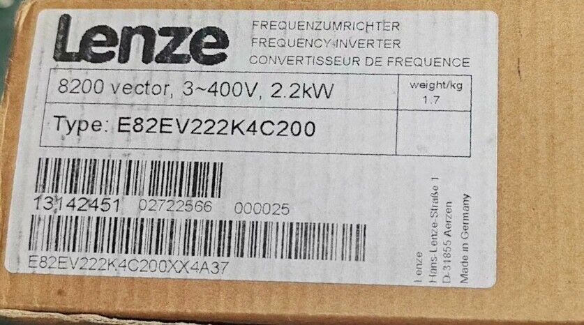 E82EV222K4C200 1PCS NEW LENZE INVERTER 8200Vector 2.2kW E82EV222K4C200