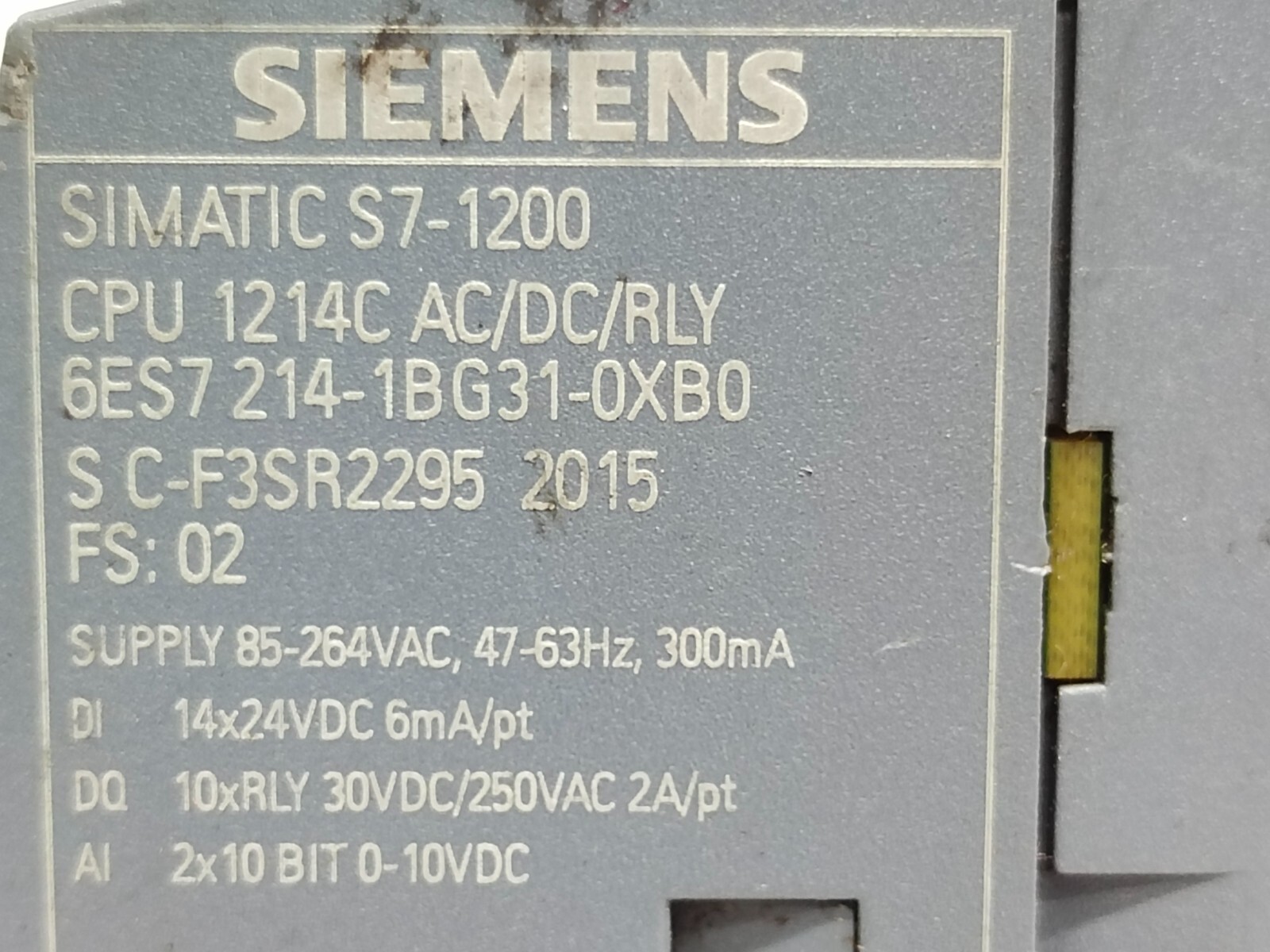 SIEMENS 6ES7 214-1BG31-0XB0 PLC MODULE