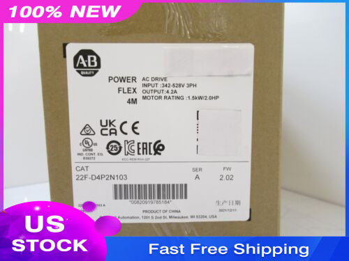 AB 22F-D4P2N103 PowerFlex 4M 1.5 kW 2 HP AC Drive 22FD4P2N103 NEW US Free Tax