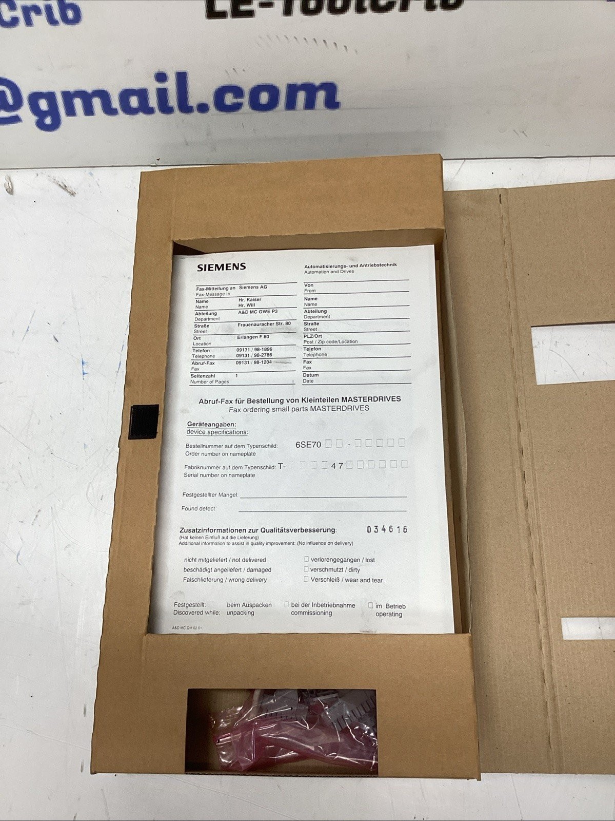 Siemens SIMOVERT MASTERDRIVES Vector Control Manual & Accessory Kit Q-435