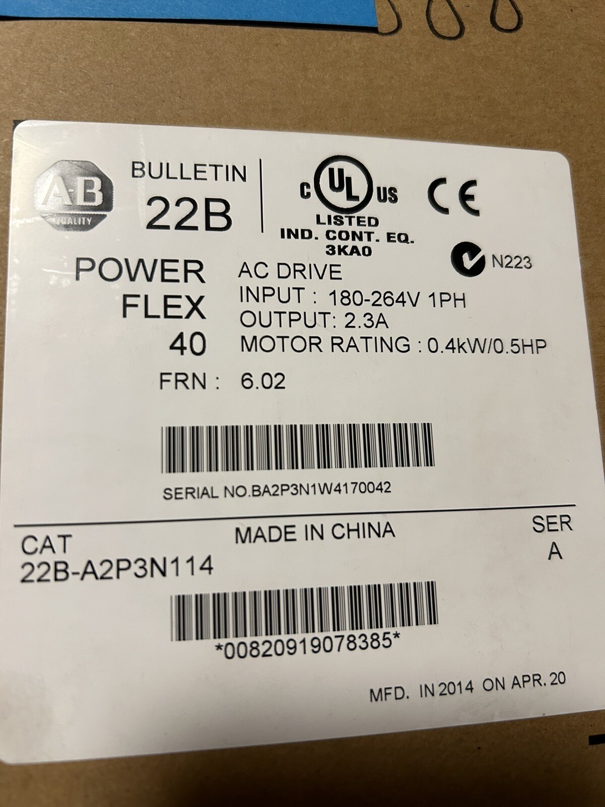 NEW Allen-Bradley 22B-A2P3N114 Factory Sealed Free Expedited Ship PLC Module