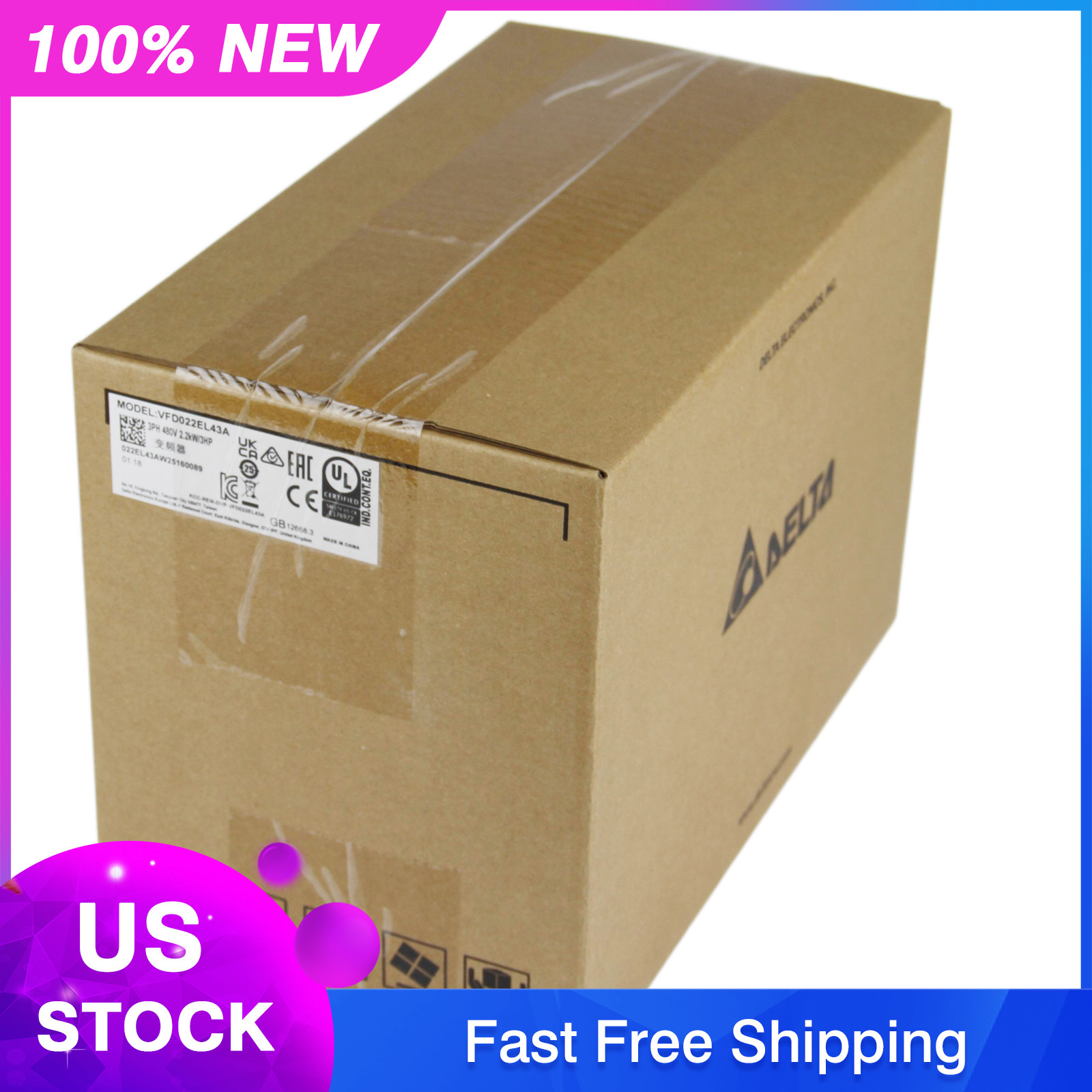 NEW Delta VFD022EL43A PLC Programmable 3Hp 460V Three Phase Input AC Micro Drive