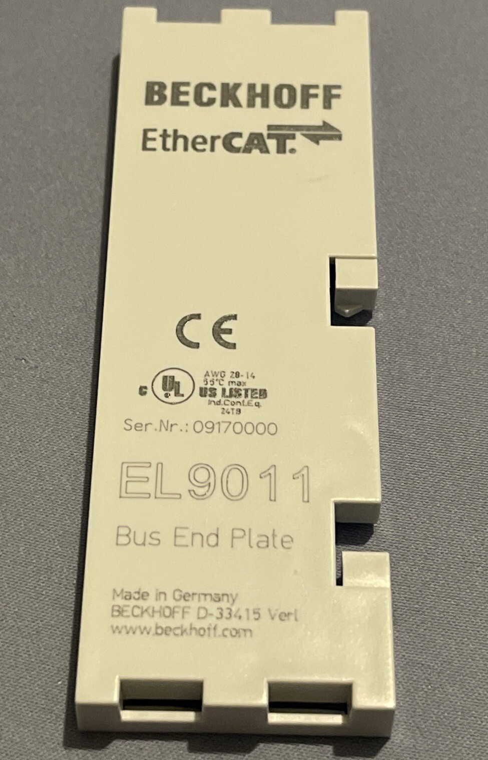 Beckhoff EL9011 Bus end cover (NEW NO BOX)
