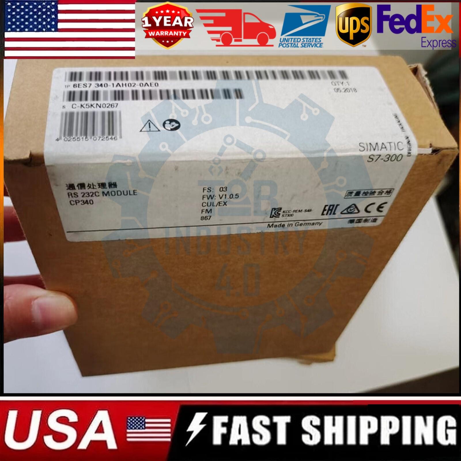 New Siemens SIMATIC S7-300,CP 340 6ES7340-1AH02-0AE0 6ES73401AH020AE0