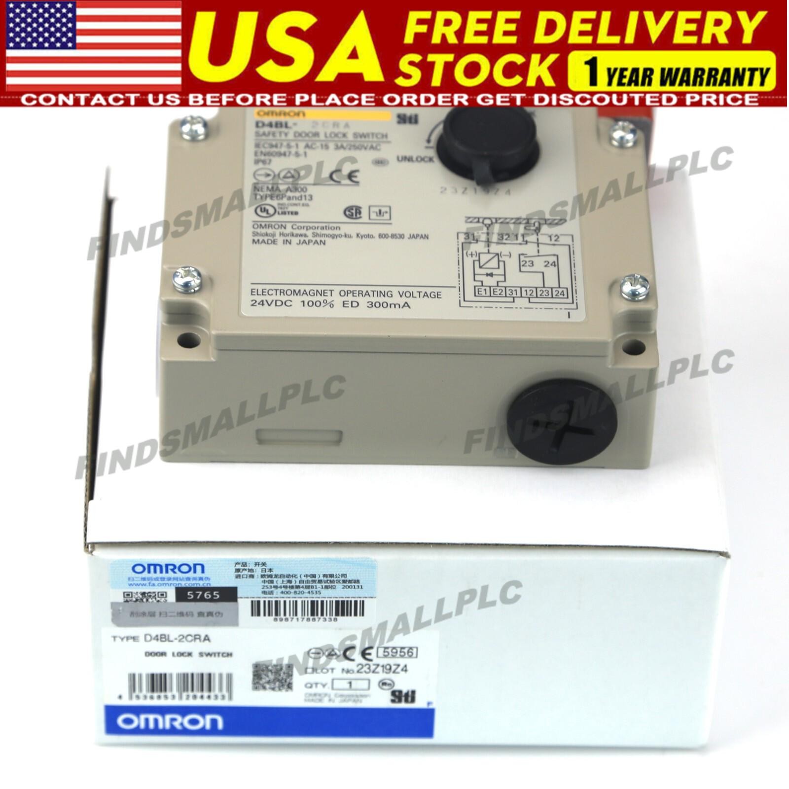 1PC Omron D4BL-2CRA D4BL2CRA Guard Lock Safety-Door Switch US Free TAX