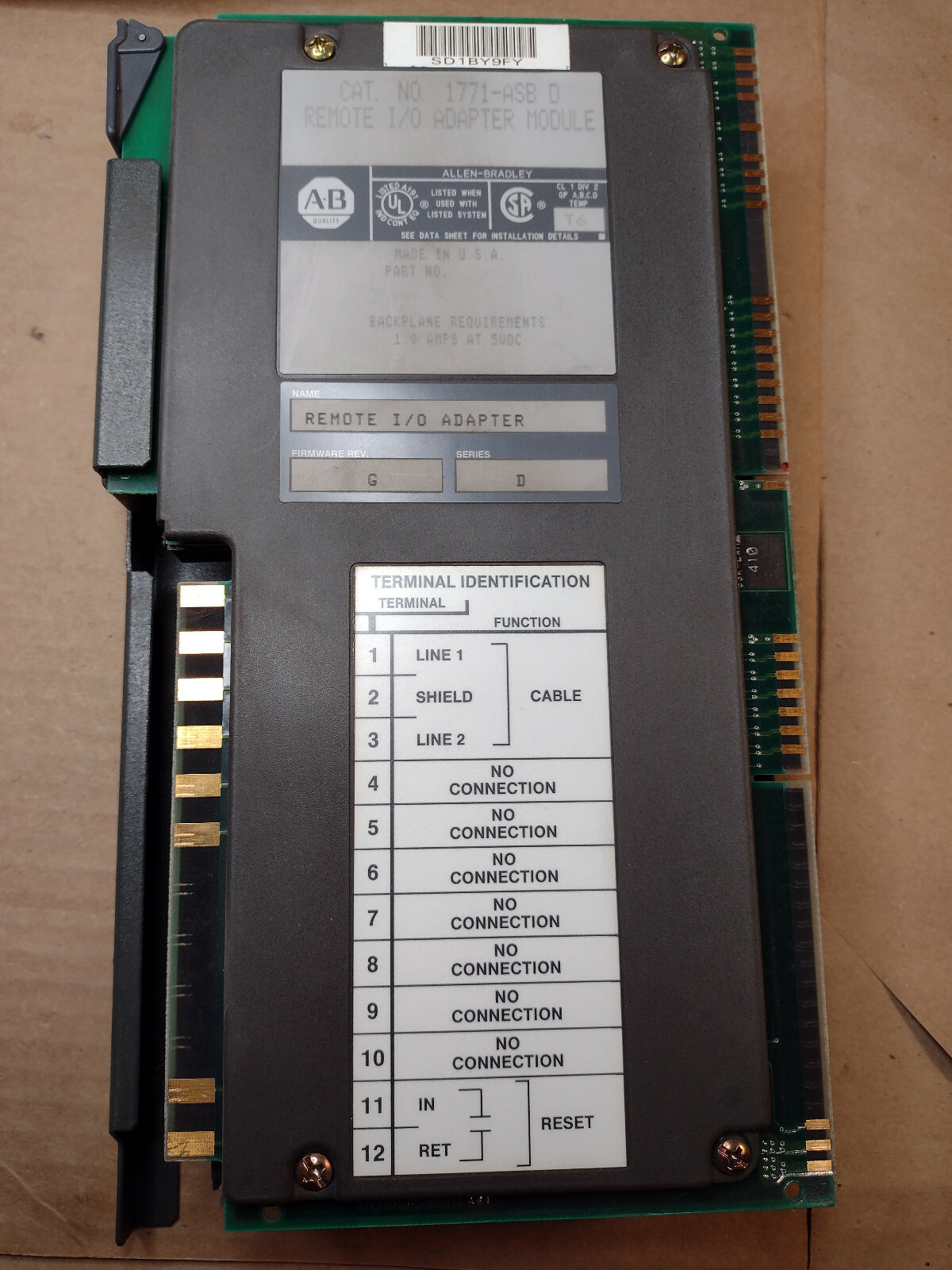 Allen Bradley 1771-ASB D Remote I/O Adapter Module