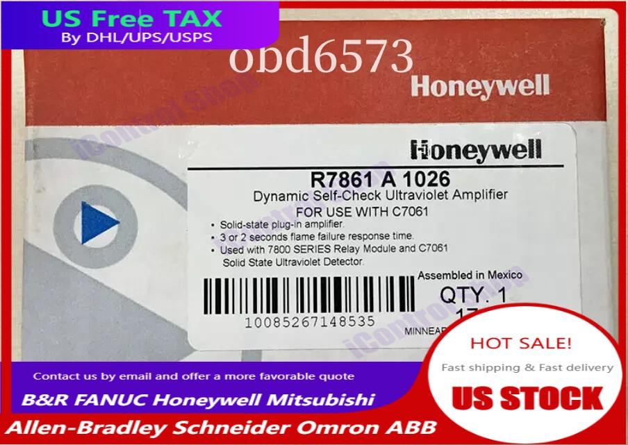 1 year warranty express NEW Honeywell R7861A1026 UV flame amplifier R7861 A 1026