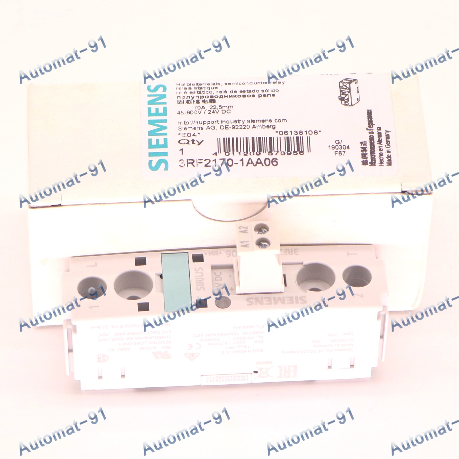 New SIEMENS 1PC SIRIUS 3RF2170-1AA06 Solid State Relay DHL SHIPPING