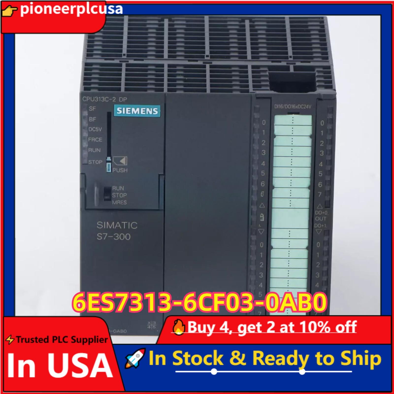 New Siemens 6ES7 313-6CF03-0AB0 6ES7313-6CF03-0AB0 SIMATIC S7-300 CPU 313C-2 DP