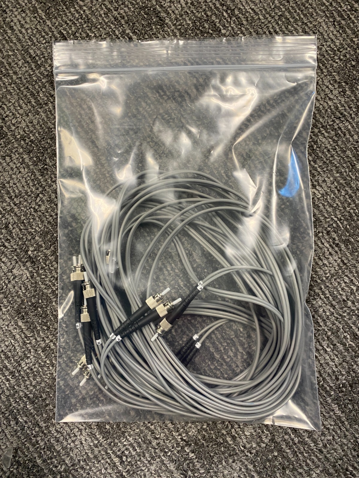 L-Com – Multimode Fiber Cable, Dual ST, 2.0m (LOT OF 5)