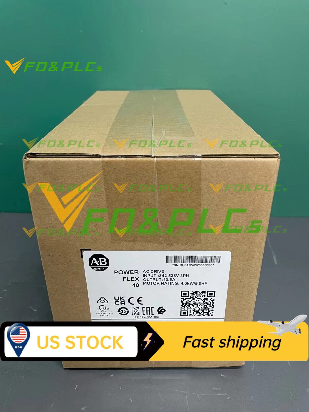 NEW 22B-D010N104 Allen-Bradley PowerFlex 40 4KW 5HP AC Drivev 22BD010N104