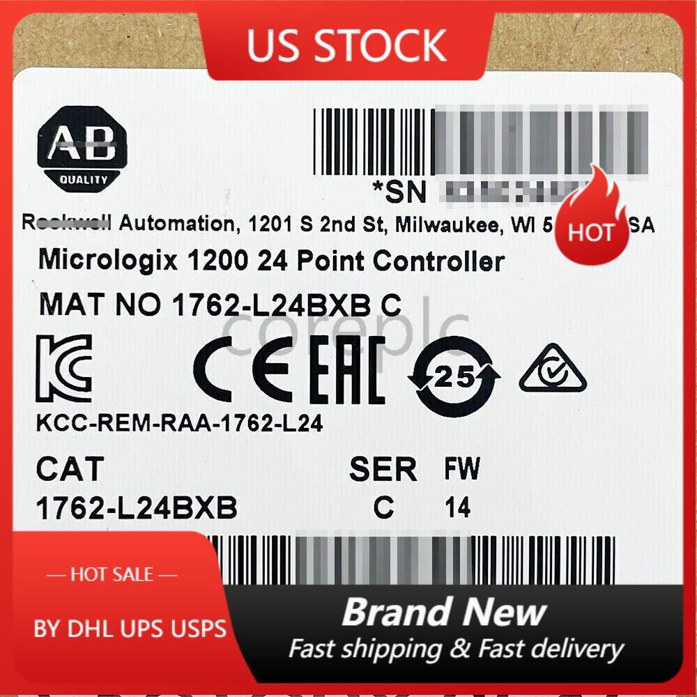 New AB 1762-L24BXB MicroLogix 1200 24 Point Controller 1762L24BXB US Free Tax