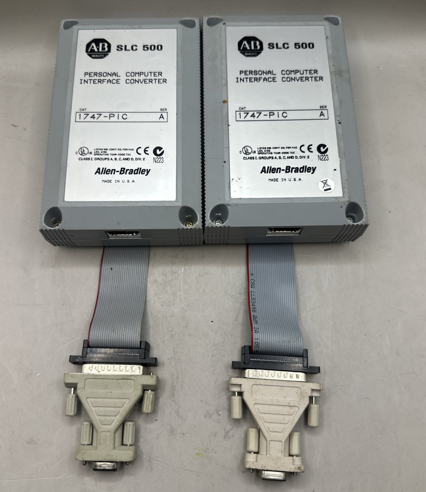AB 1747-PIC PERSONAL COMPUTER INTERFACE CONVERTER SLC 500 – USED – LOT OF 2