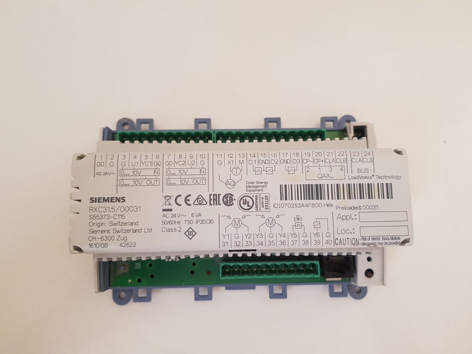 Siemens RXC31.5 / 00031 ROOM CONTROLLER BASIC MODULE FOR VAV SYSTEMS